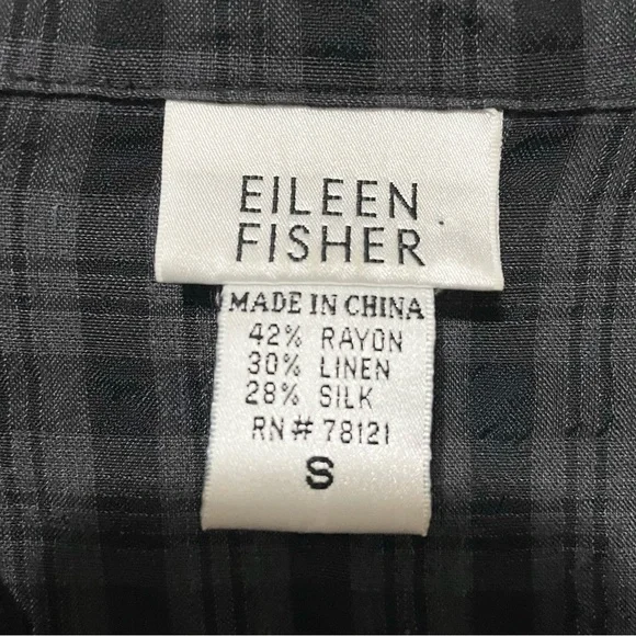 Vtg 90s Eileen Fisher S Linen Silk Blend Top - Picture 7 of 7